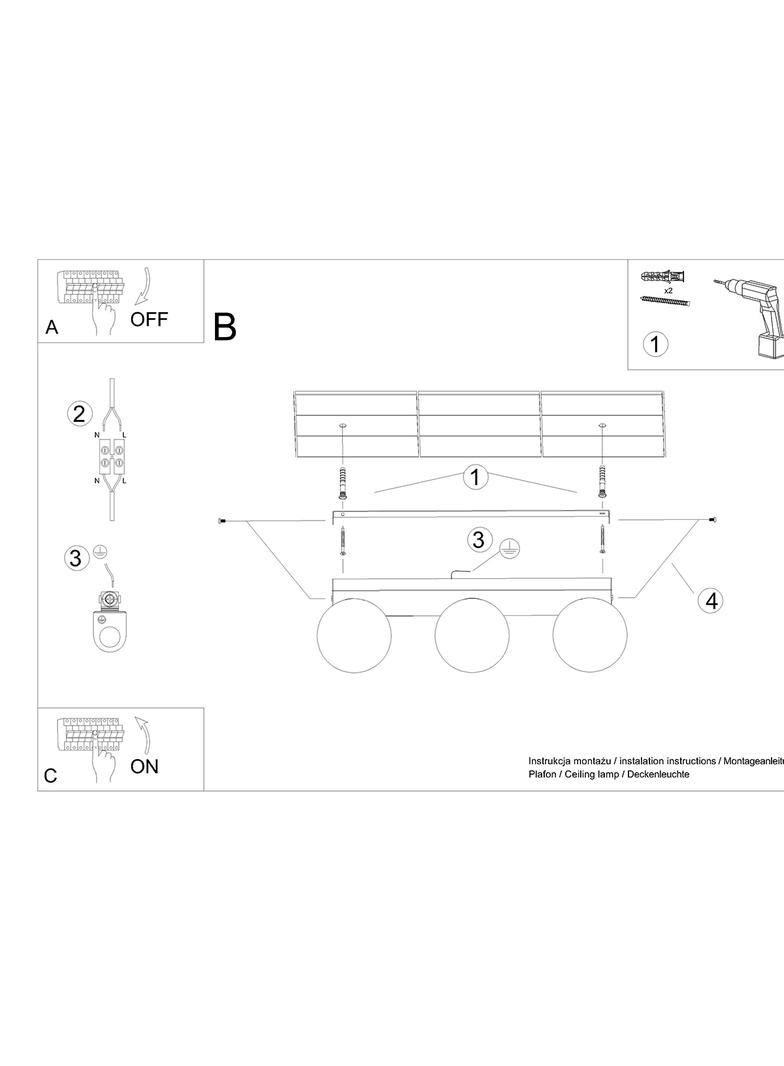 Sollux Plafon YOLI 3 czarny SL.1153