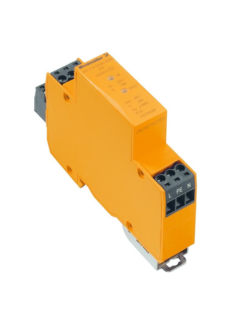 VPU III R 24V/4KV AC/DC Odgromnik (systemy zasilania), z zestykiem zdalnym, Typ III, Sieć niskiego napięcia: Jednofazowy, AC/DC, 24 V, 32 V /1szt./ 1351580000 WEIDMÜLLER
