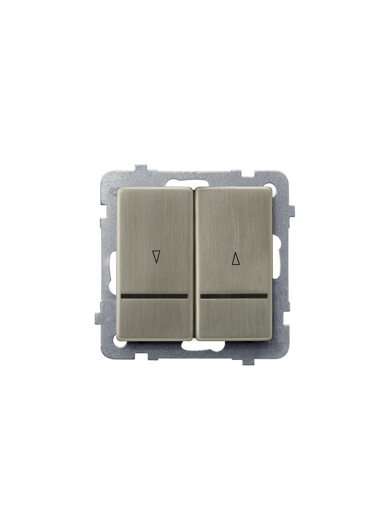 SONATA Łącznik żaluzjowy, zwierny, z podświetleniem niebieskim - kolor nowe srebro