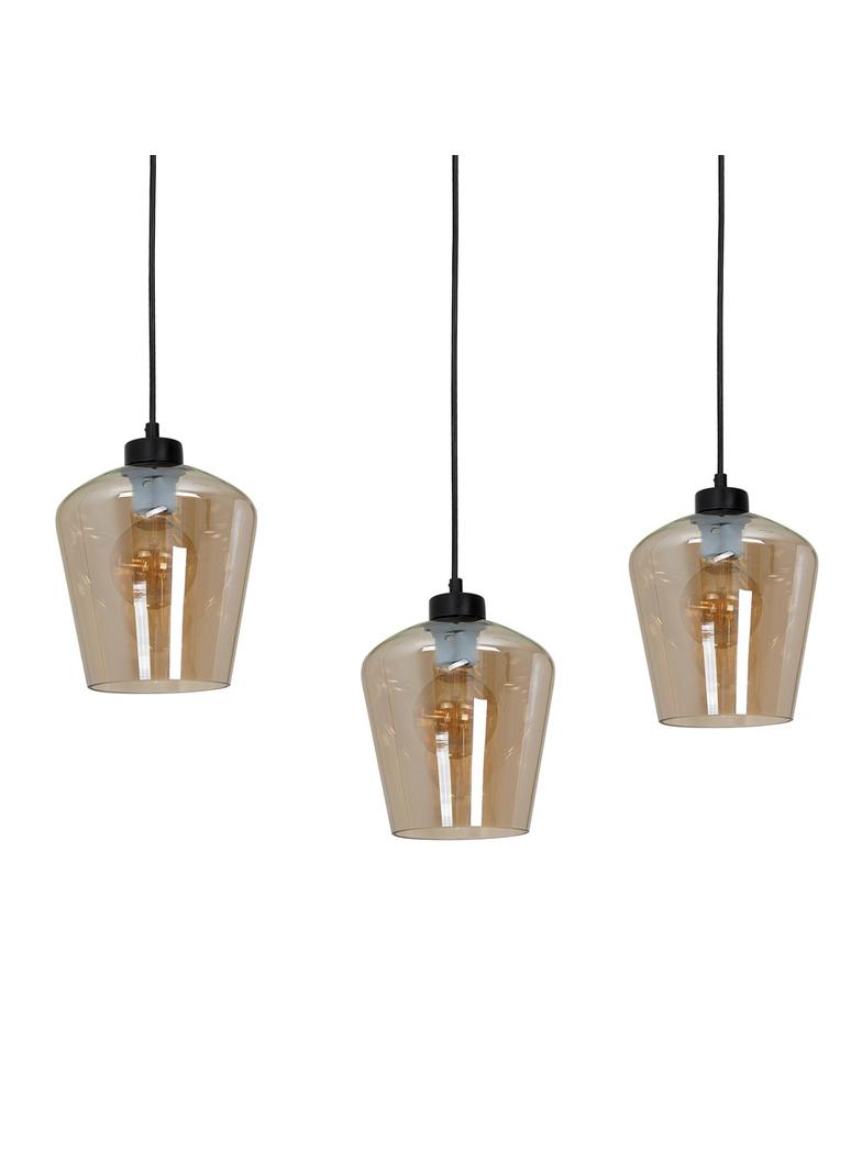 Milagro lampa wisząca Santiago Amber 3xE27 czarna MLP6610