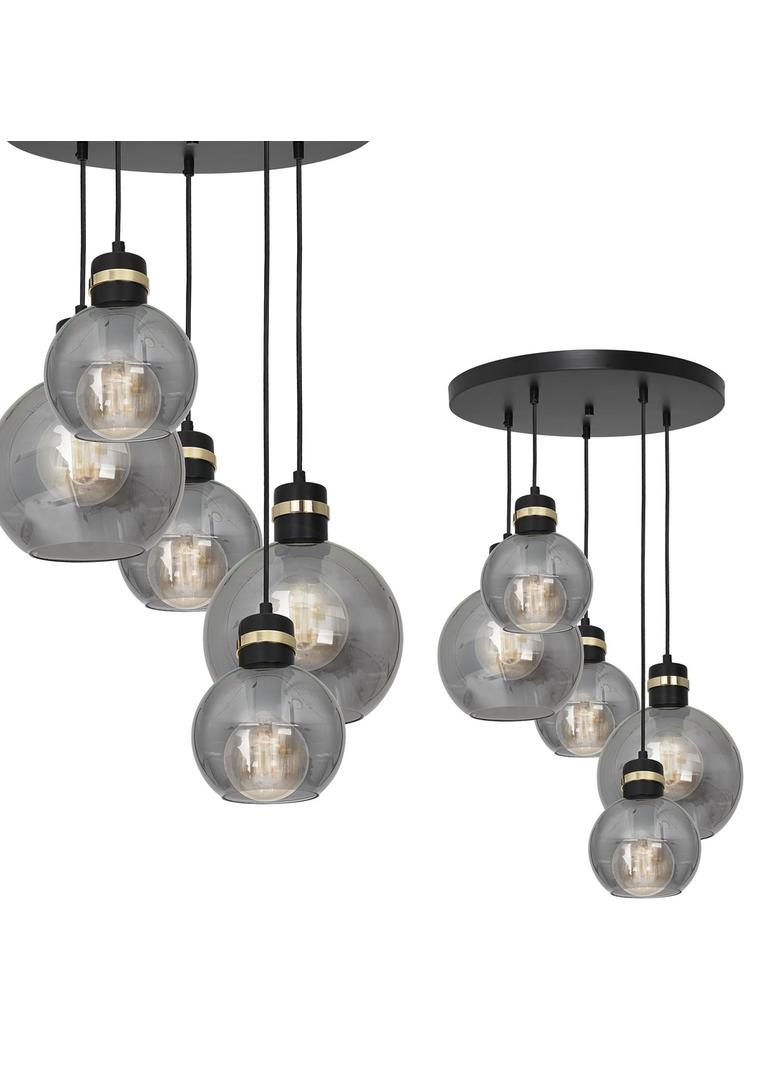 MILAGRO Lampa wisząca OMEGA BLACK/GOLD 5xE27  Koło