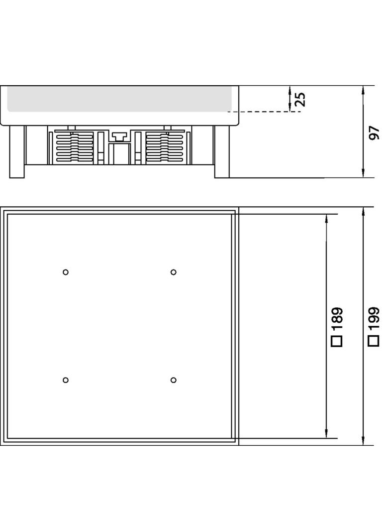 tehalit.VE-EE Pokrywa pełna IP54 20kN EKSQ06 200X200 25mm stal nierdzewna