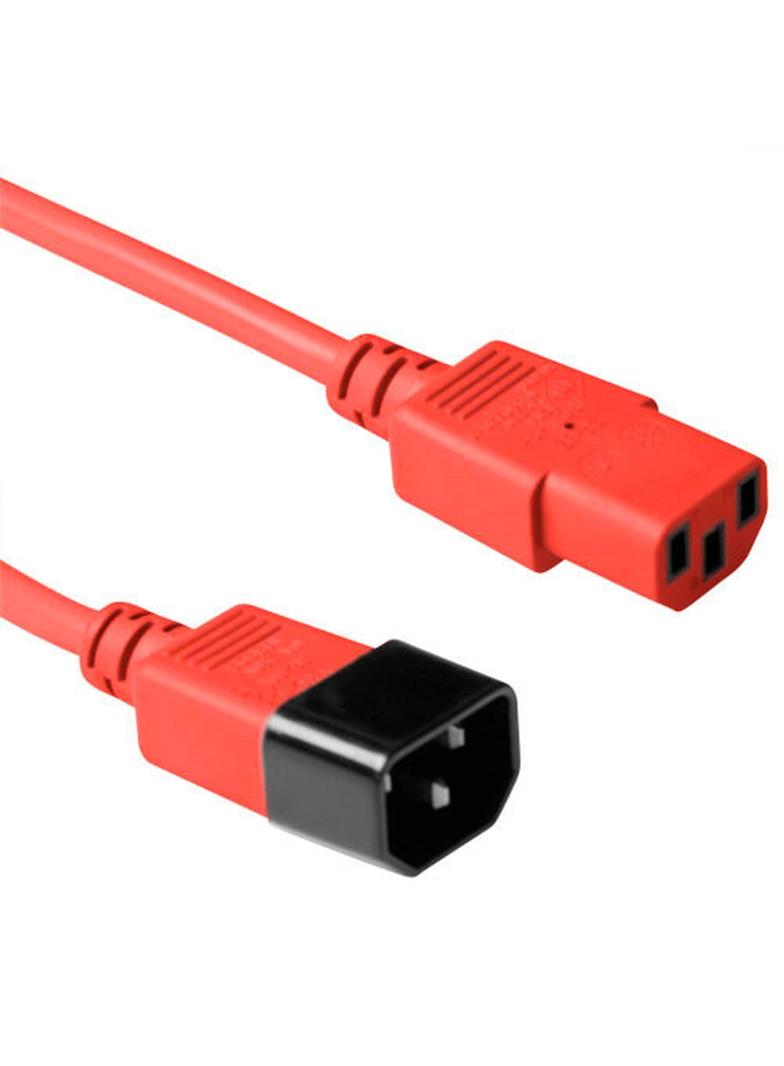 Kabel zasilający C13 - C14 czerowny 1,8m