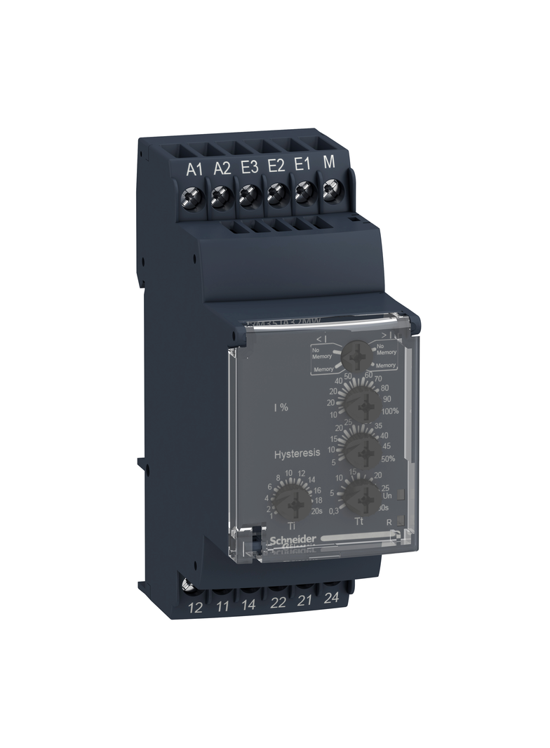 Zelio Control Przekaźnik kontroli prądu przetężeniowego 2-20mA 24-240V AC/DC 2C/O 5A RM35JA31MW Schneider