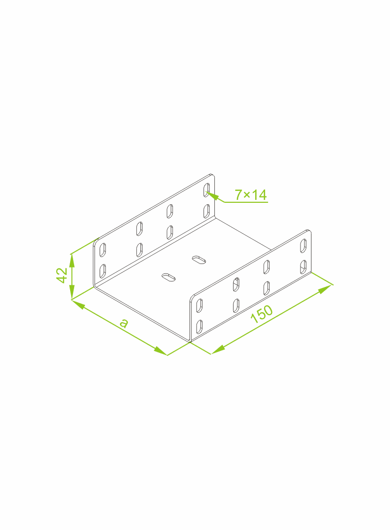Łącznik C 100x50mm Grubość 2,00 mm LCC100H50 350510 BAKS