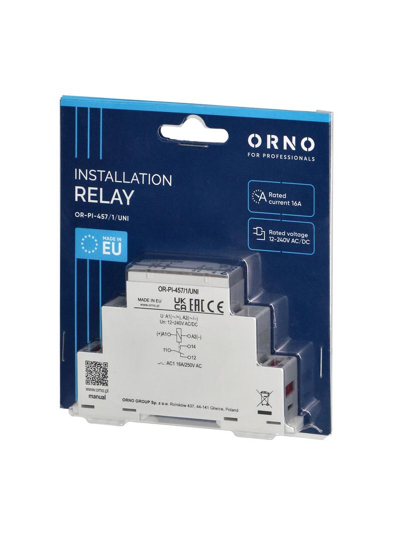 Przekaźnik instalacyjny 1P 16A ,12-230 VUC OR-PI-457/1/UNI ORNO
