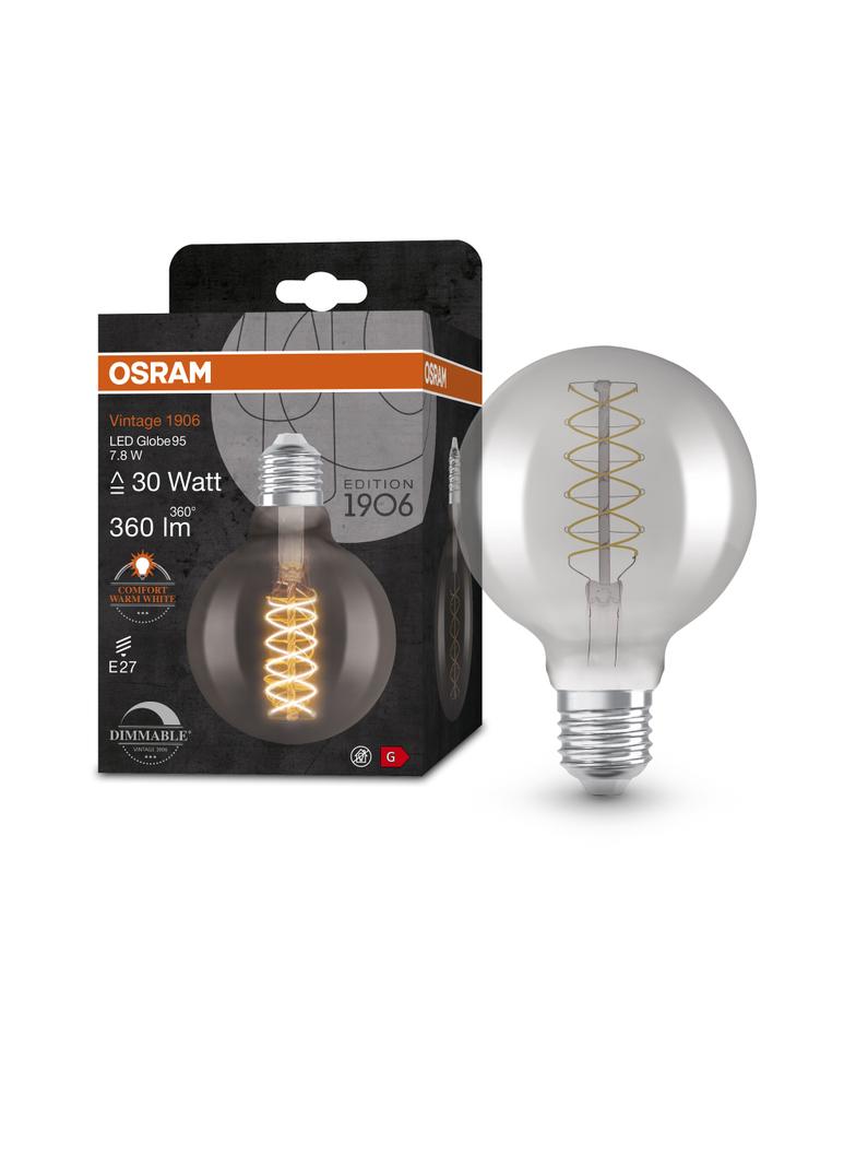 Lampa LED Vintage 1906 SMOKE 95 dim 7,8W/818 szkło przezroczyste E27