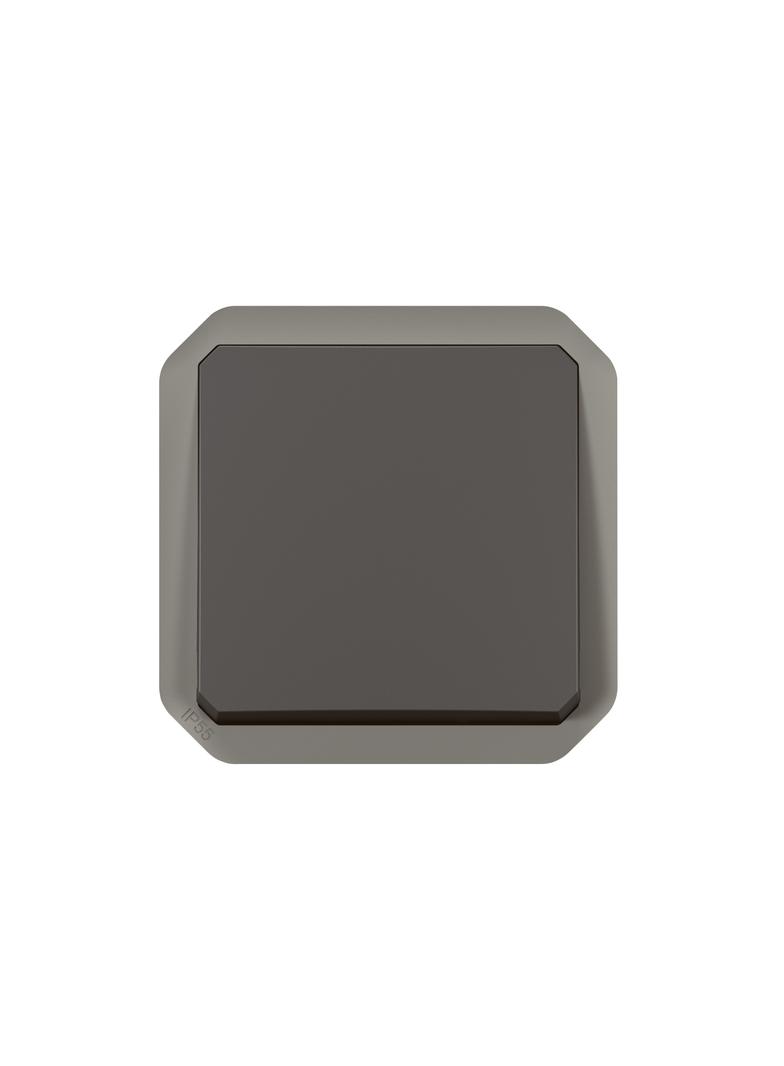 NOWE PLEXO - PRZYCISK PRZEŁĄCZNY NO/NC MECHANIZM 10 A - 250 V~ ANTRACYT