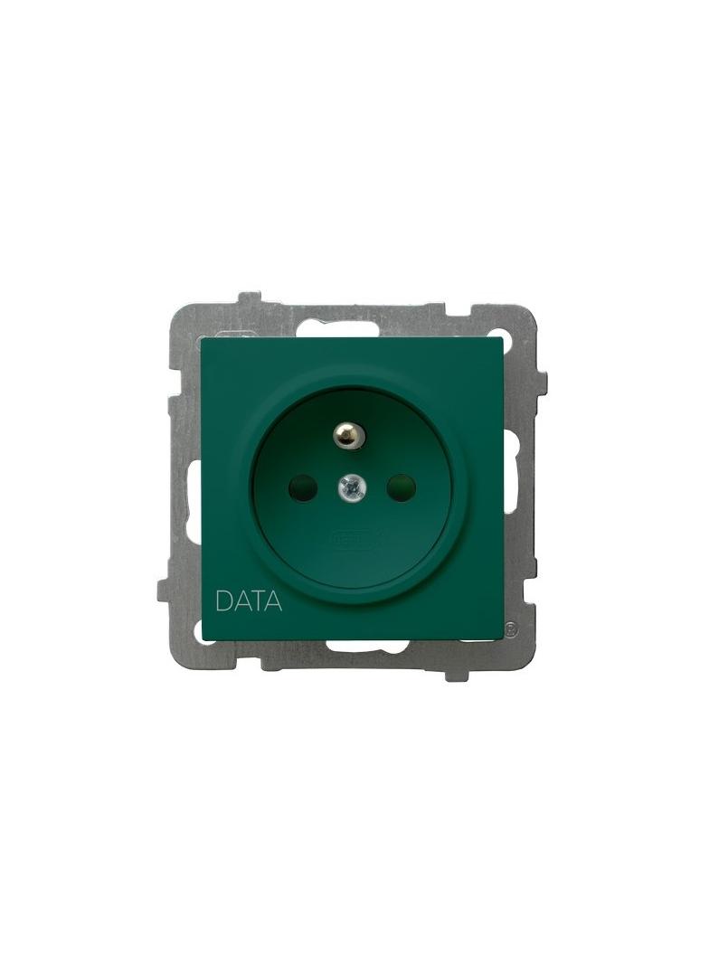 AS Gniazdo pojedyncze z uziemieniem DATA z przesłonami torów prądowych - kolor zielony