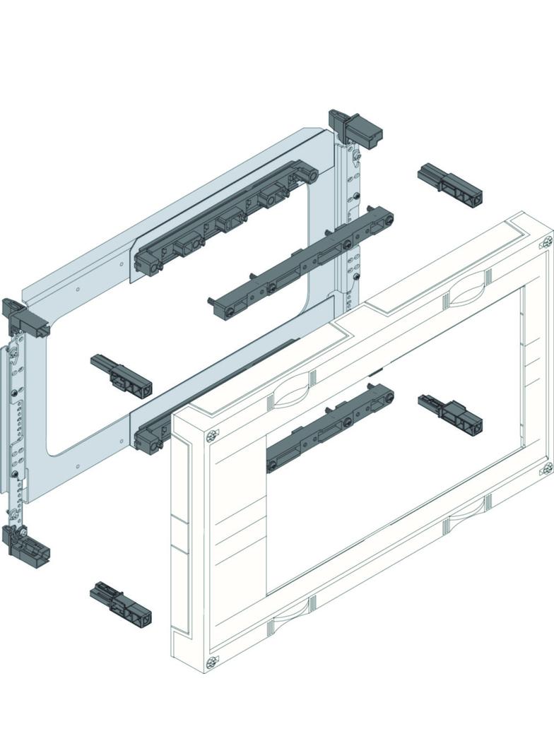 universN Podzespół rozstaw 60mm 3-pol. 4xNH00 listw. 300x500mm odpływ lewo/prawo