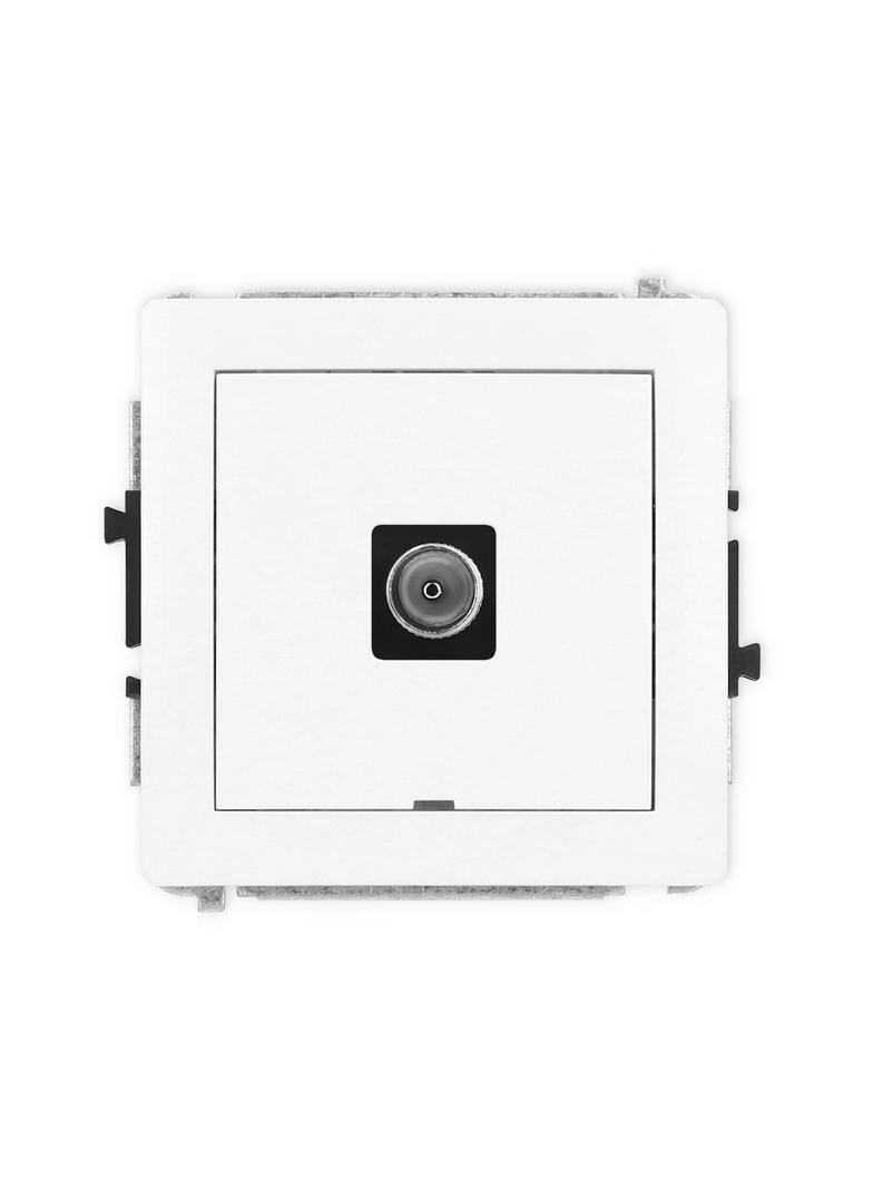 DECO Mechanizm gniazda antenowego pojedynczego TV, bez pola opisowego biały