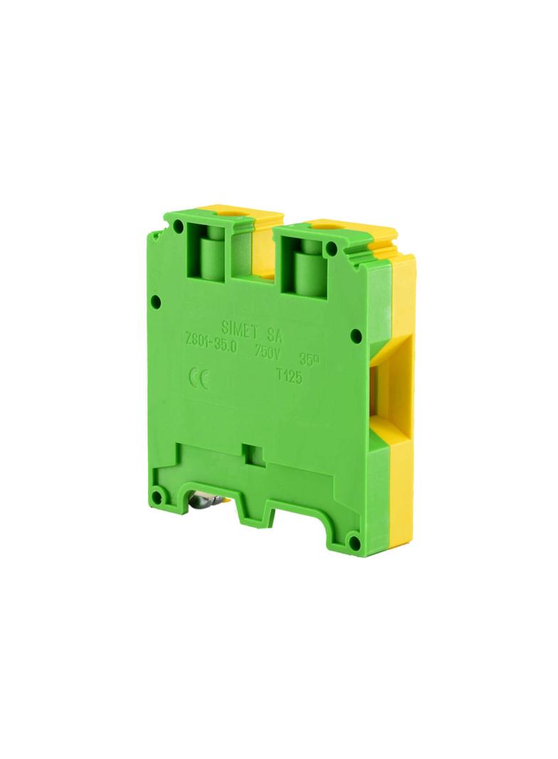 ZSO1-35.0 ,  Złączka szynowa gwintowa ochronna, 35,0 mm2, TS 35, żółto-zielony