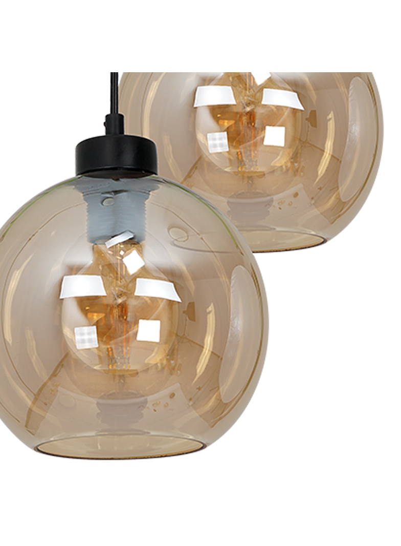 Milagro lampa wisząca Sofia Amber 3xE27 czarna MLP6584
