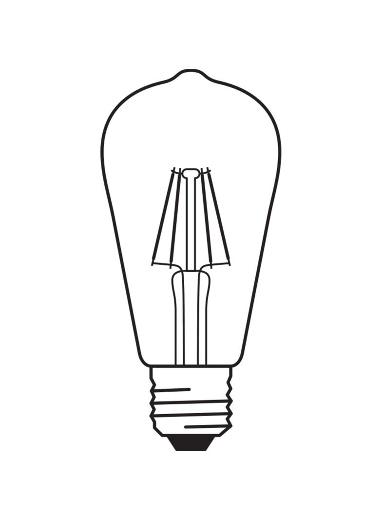 Lampa LED, klasyczny kształt bańki Edison 4W 827 230V szkło przezroczyste E27