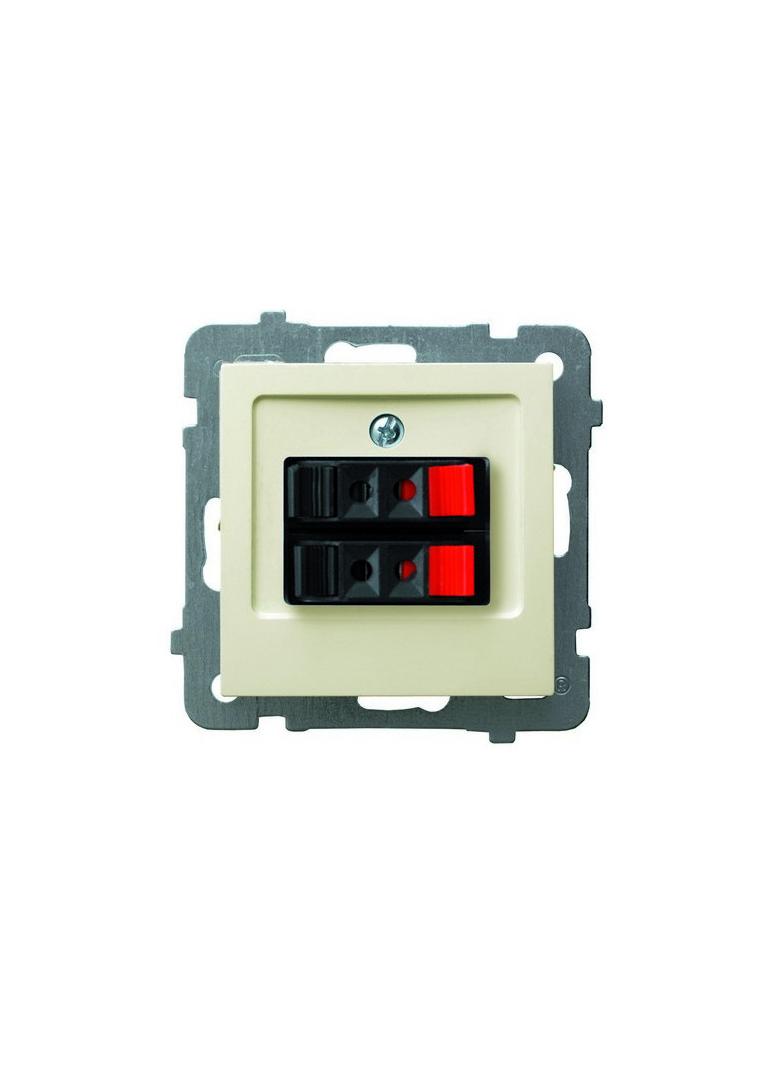 AS Gniazdo głośnikowe podwójne - kolor ecru