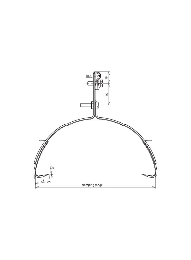 Wspornik dachowy na gąsiory, 120-240 mm, stal nierdzewna NIRO