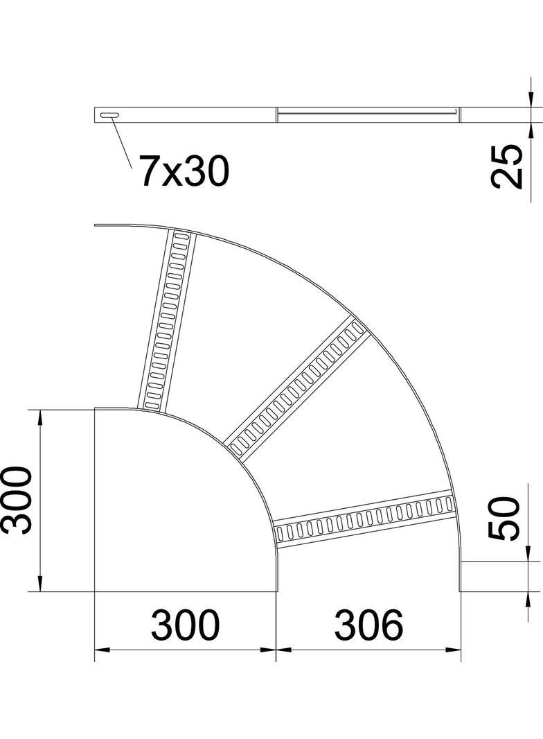 SLB 90 42 300ALU Łuk 90°