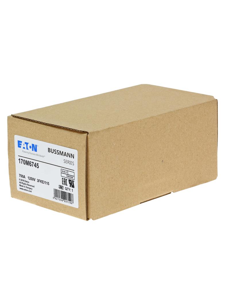 FUSE 700A 1250V 3FKE/115 AR CU Wkładka szybka 700A AC 1250V rozmiar 3 76x92x159 mm aR IEC, 170M6745