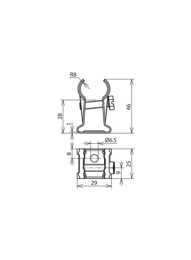 Wspornik do iglic 16 mm, wys. 22 mm, stal nierdzewna NIRO