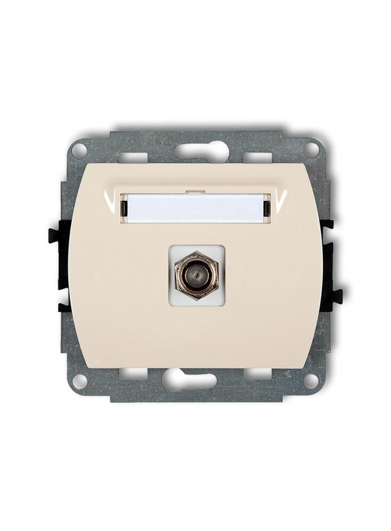 TREND Mechanizm gniazda antenowego pojedynczego typu F (SAT) pozłacany beżowy