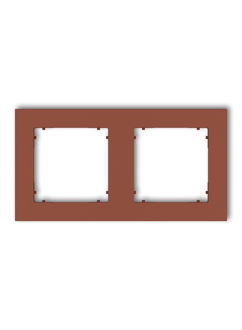 MINI Ramka uniwersalna podwójna kwadratowa z tworzywa terakota