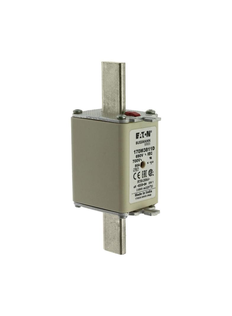 FUSE 80A 690V aR DIN 1 HSDNH Wkładka szybka 80A 690V aR DIN 1 podwójny wskaźnik 170M3811D EATON