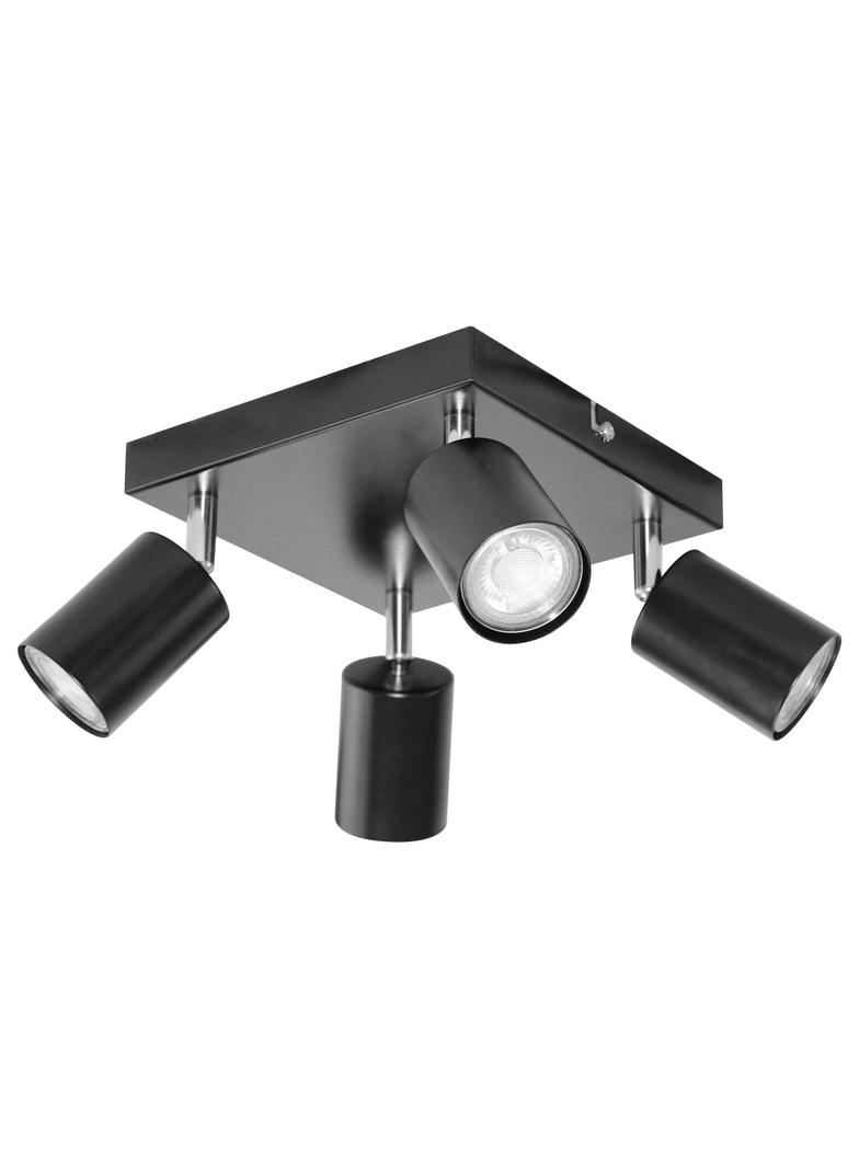 DOA SP 4, oprawa ścienno-sufitowa, GU10 max. 4x50W, IP20, czarna, kwadrat