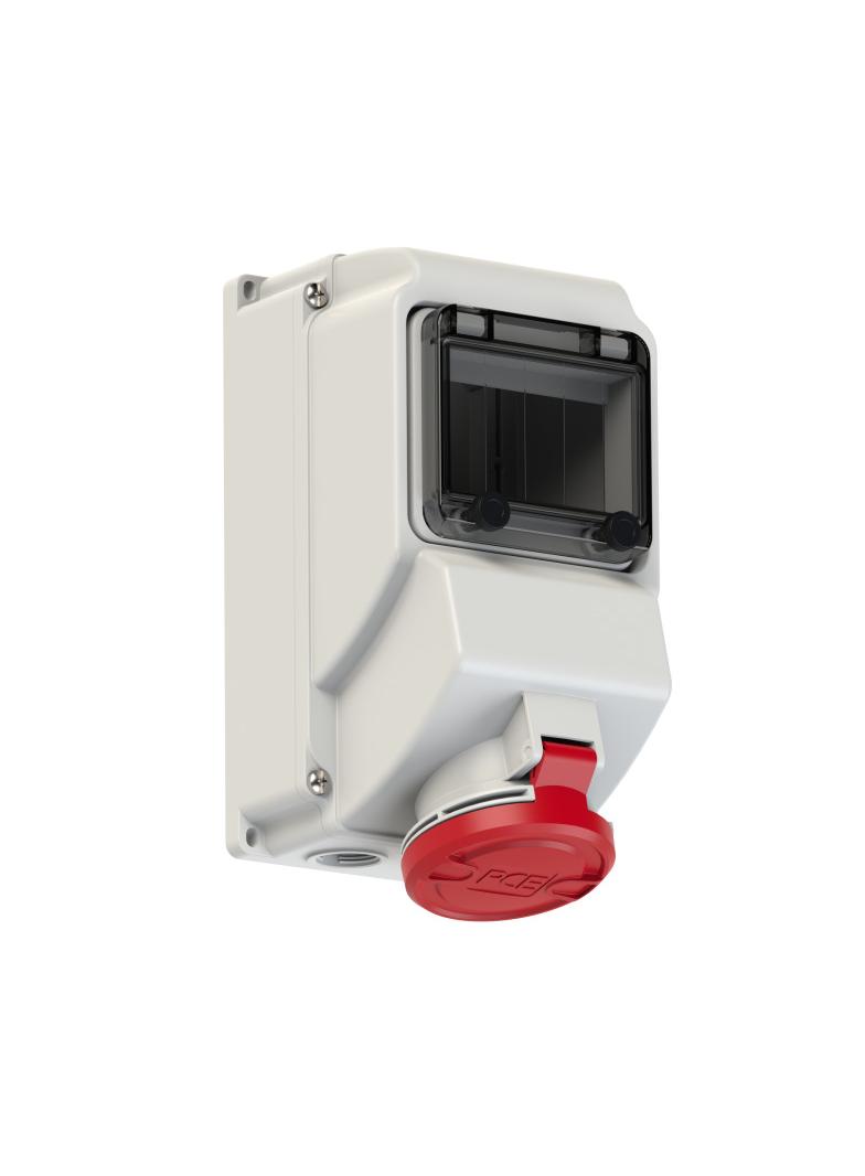 GNIAZDO Z MIEJSCEM NA WYŁĄCZNIK NA SZYNĘ DIN TH 35 32A 400V 3P+Z IP44 75243-6 PCE