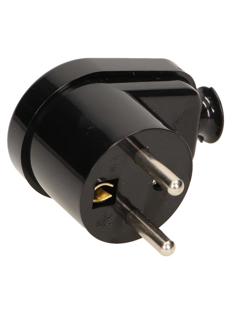 Wtyczka kątowa czarna WT-16/CZARNY ORNO