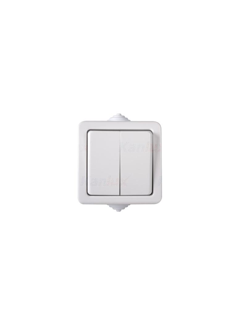 TEKNO Łącznik świecznikowy 250V biały IP54 33495 KANLUX