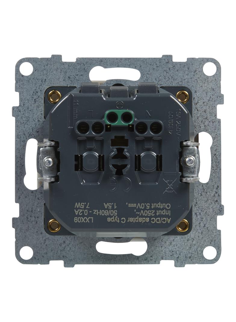 Suno Gniazdo Pojedyncze Z Uziemieniem Schuko 2P+Z 16A 250 V + Usb Typ C 1,5A 5 V Biały 721129 LEGRAND