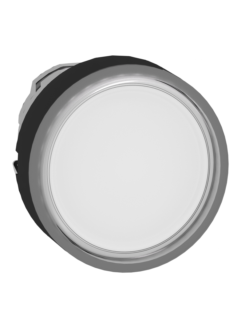 Harmony XB4 Przycisk płaski fi22 biały z samopowrotem LED okrągły metalowy ZB4BW3137 Schneider