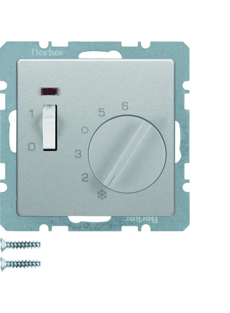 BERKER Q.x Regulator temperatury pomieszczenia z stykiem zmiennym i elementem centralnym łącznikiem