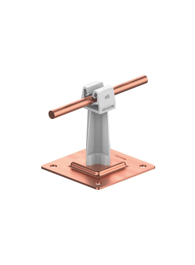 AN-11P/CU/S-N Uchwyt na płytce stal.H=7cm Z-zatrz. /CU/ szary