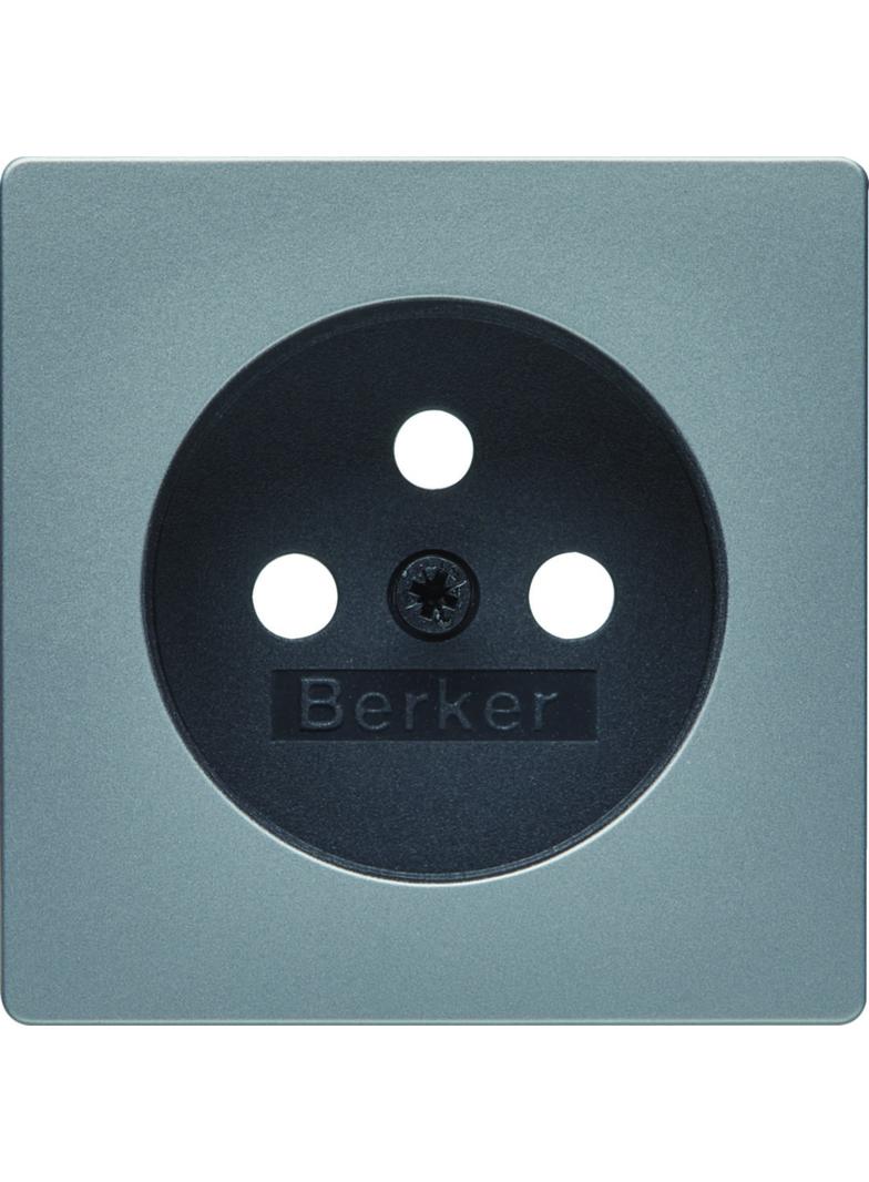BERKER Q.x Płytka czołowa do gniazda z uziemieniem aluminium aksamit lakierowana 3965766074 HAGER