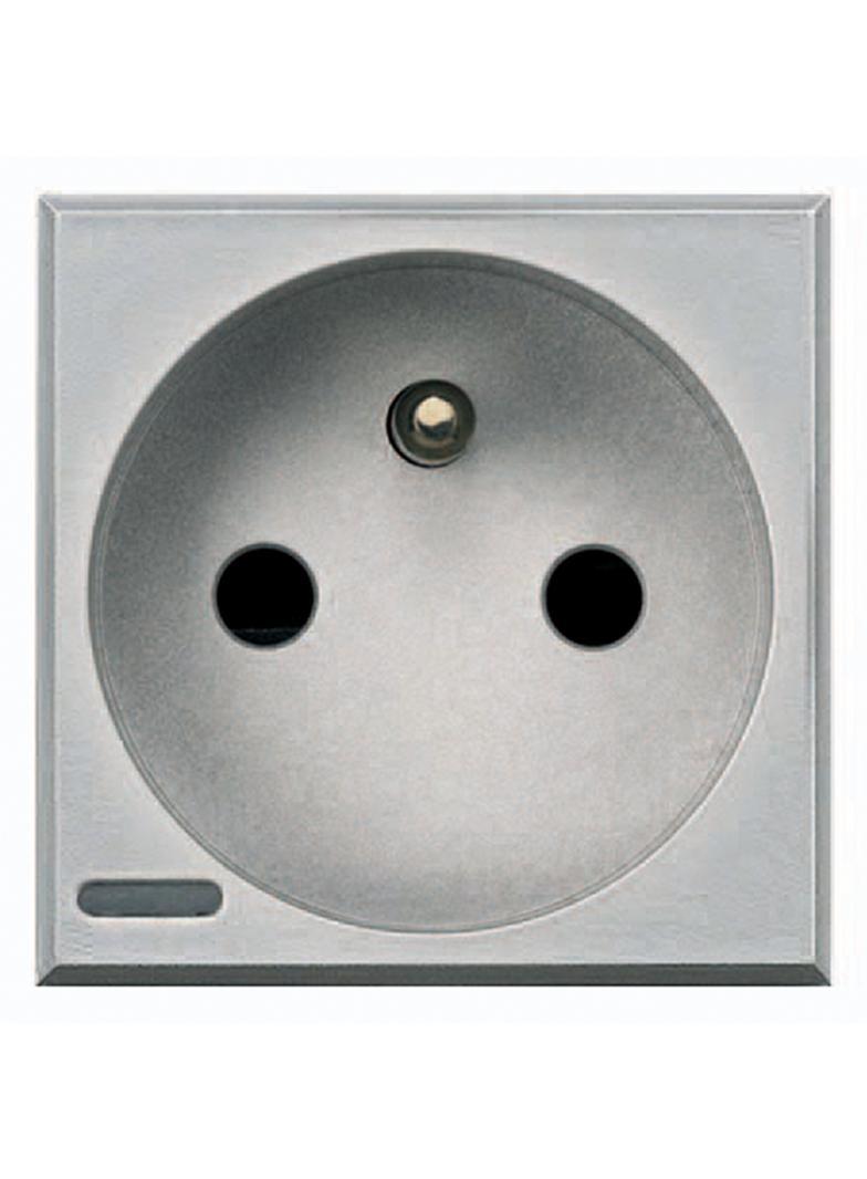 AXOLUTE - GNIAZDO 2P+Z 16A ALUMINIUM, Bticino