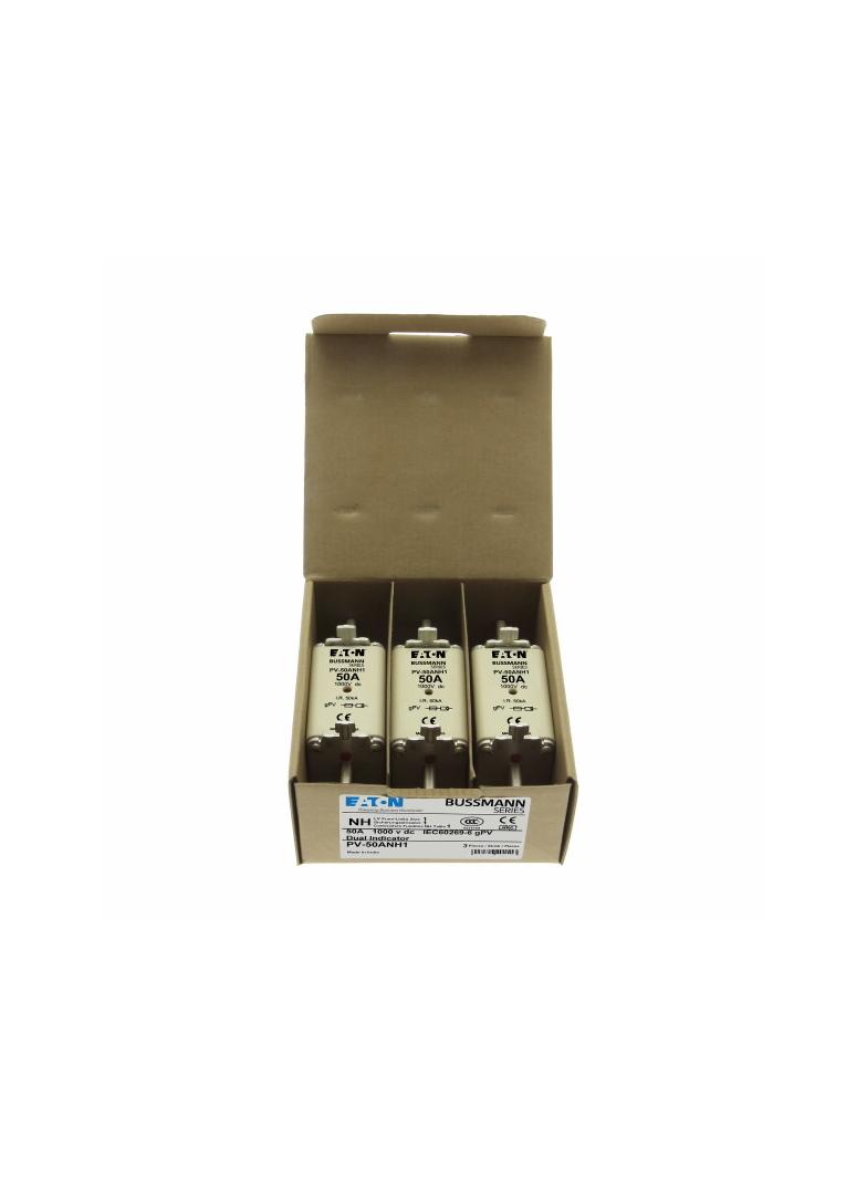 PV-50ANH1 Wkładka PV NH 50A 1000V DC PV rozmiar 1 podwójny wskaźnik PV-50ANH1 EATON
