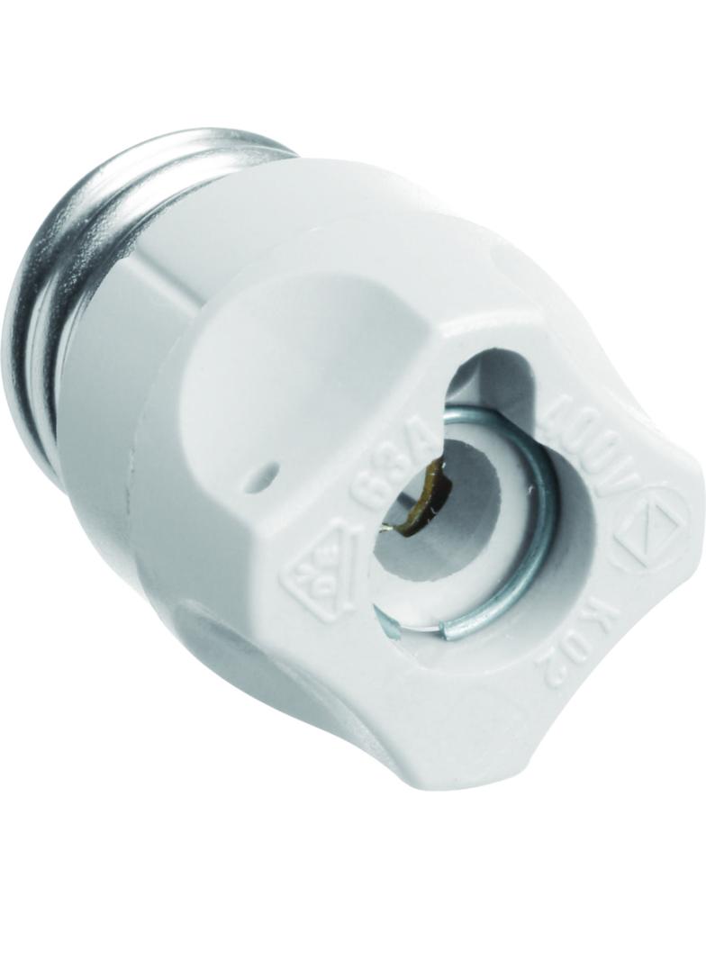 Główka bezpiecznikowa z tworzywa D02 PSK02 E18 63A 400VAC 250VDC plombowana LE18SIP HAGER