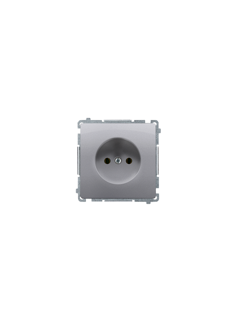 Simon Basic Gniazdo wtyczkowe bez uziemienia 16A 250V zaciski śrubowe stal inox BMG1.01/21 KONTAKT