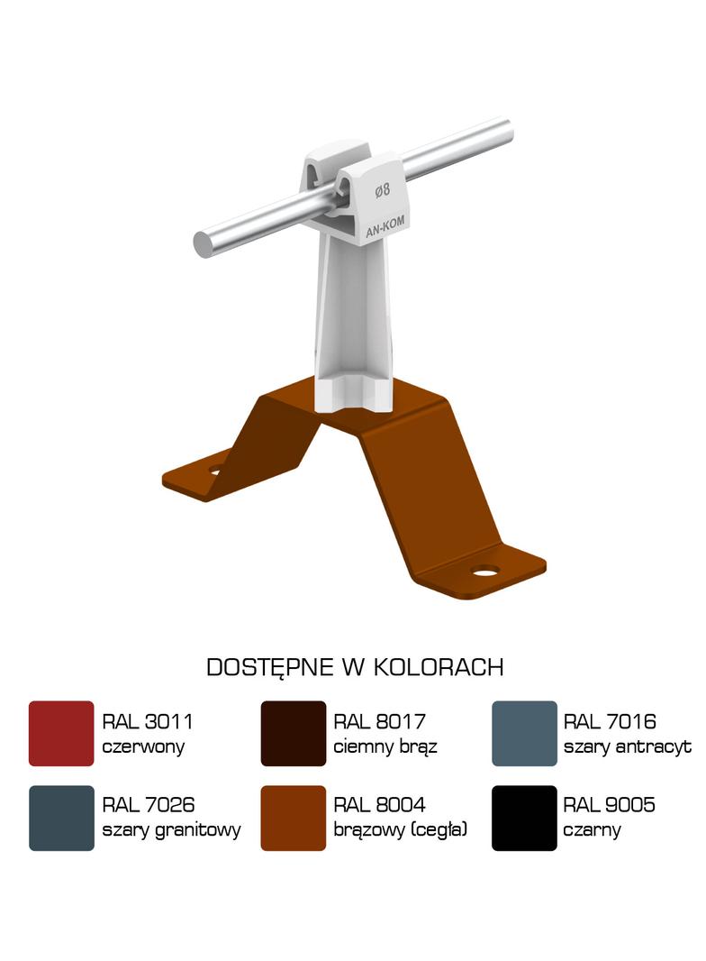 Uchwyt na pł.prof.stalow.Z-zatrzask H=7cm/LA/ słupek szary