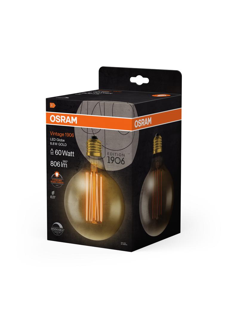 Lampa LED Vintage 1906 GOLD 125 dim 8,8W/822 E27