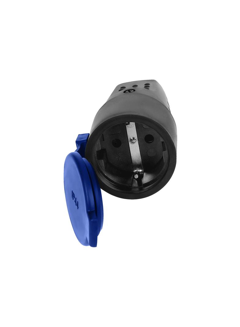 Gniazdo gumowe proste IP44 z uziemieniem, czarne, schuko OR-AE-1314(GS) ORNO