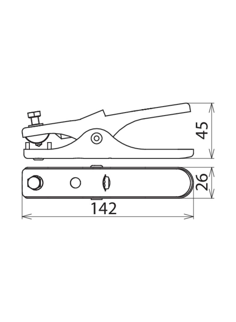 Cęgi uziemiające dł. 140 mm, stal nierdzewna NIRO