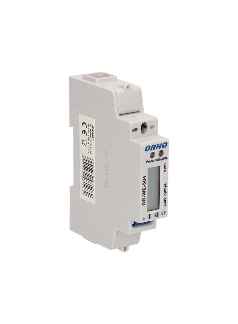 1-fazowy wskaźnik zużycia energii elektrycznej 80A port RS-485 1 moduł DIN TH-35mm OR-WE-504 ORNO