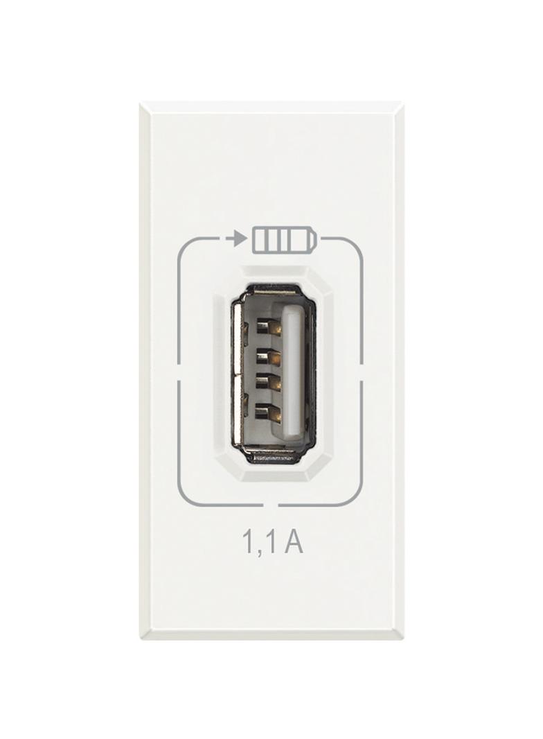 AXOLUTE - ŁADOWARKA 230V~ USB: 1,1A/5V= 1M BIAŁA, Bticino