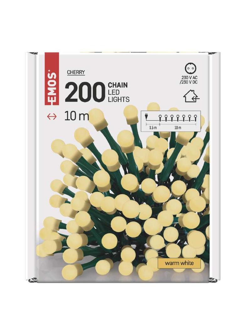 Lampki choinkowe kulki 200 LED 10m ciepła biel IP20 D5GW03 EMOS