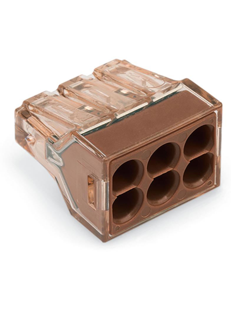 złączka do puszek instalacyjnych 6 x 4 mm2 brązowo-przezr./brązowa