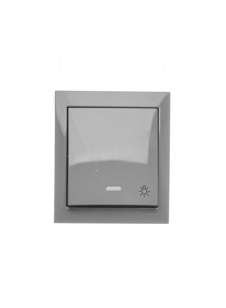 Simon Aquaclick Przycisk światło z podświetleniem 10AX 250V zaciski śrubowe, szary