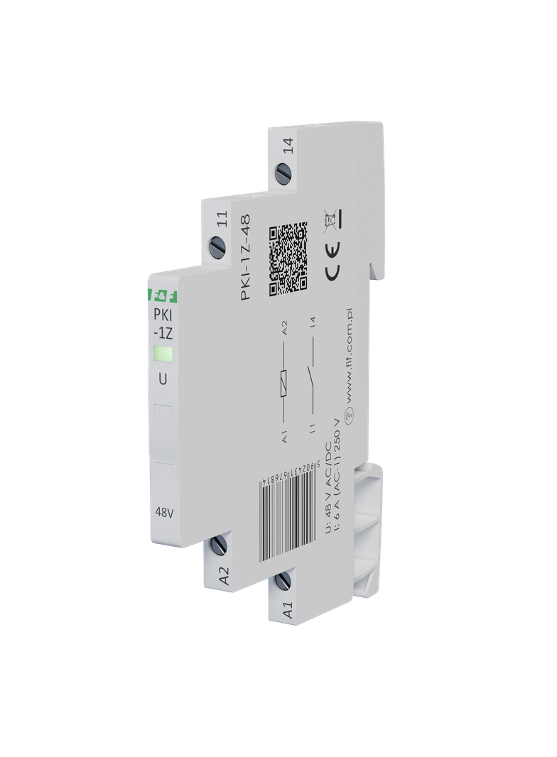 Przekaźnik interfejsowy styk zwierny 48 V AC/DC 1/3S TH-35 PKI-1Z-48V F&F
