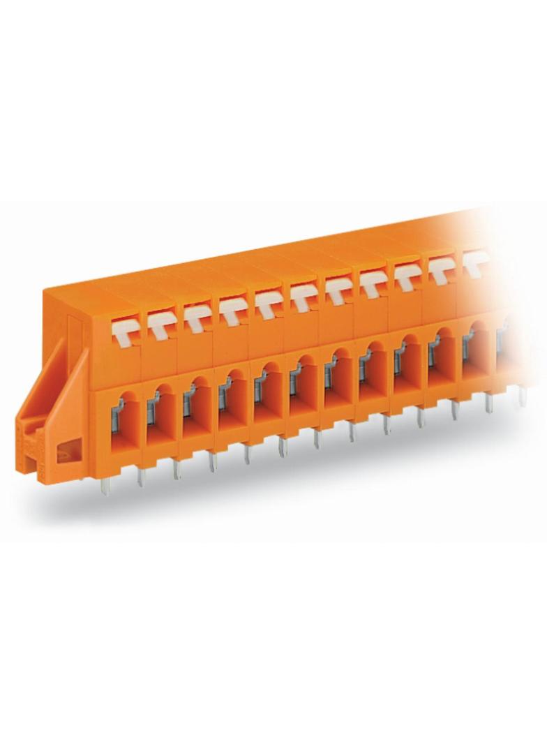 listwa przepustowa do p. drukowanych 7-bieg. pomarańczowa raster 5,08 mm